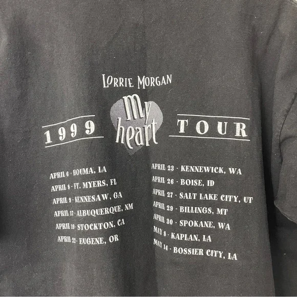 Vintage 90s Lorrie Morgan My Heart Concert Tour T Shirt 1999 Size Large - Picture 5 of 5